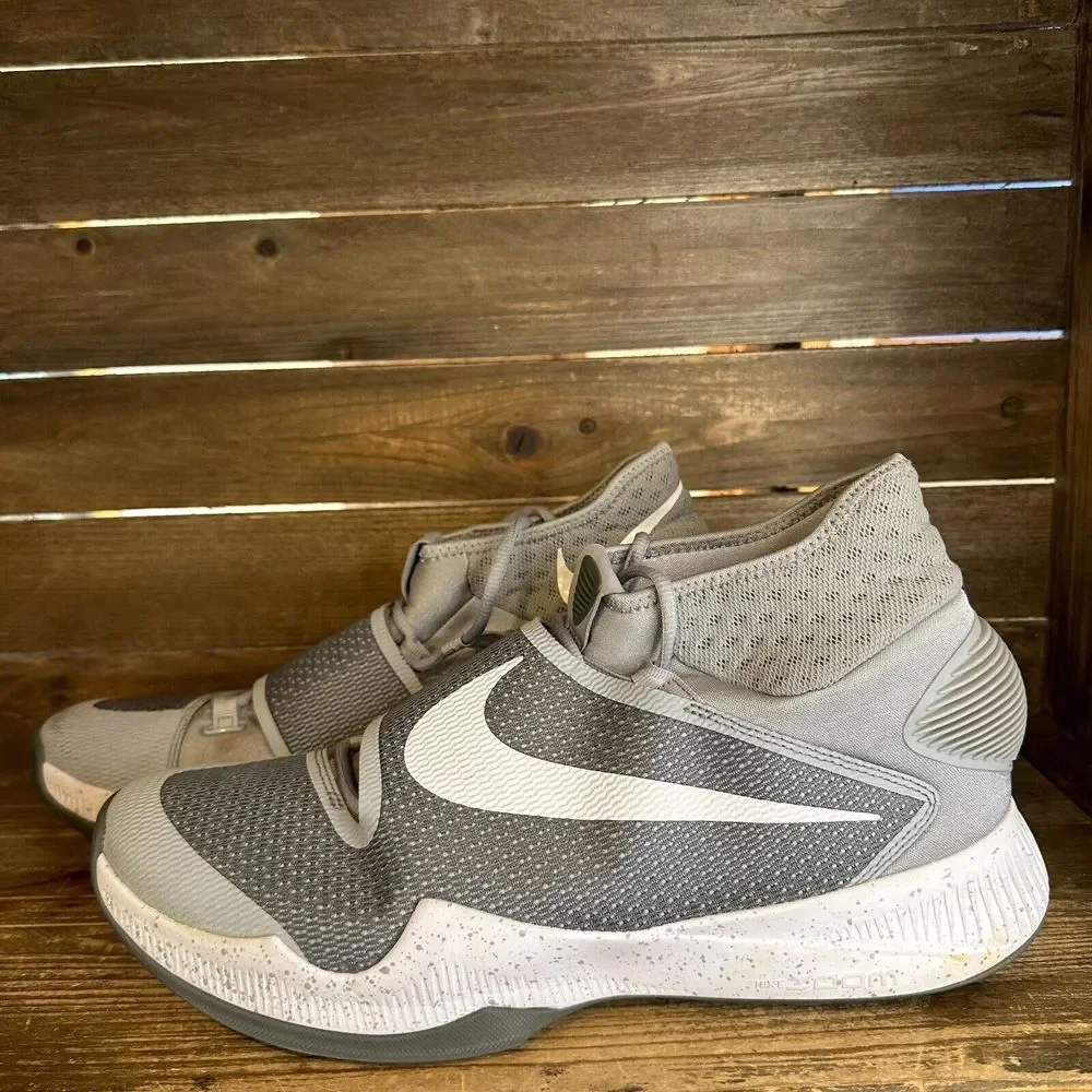 Mens Nike Zoom Hyperrev Wolf Gray Athletic Mid Basketball Sneakers Shoes Size 14